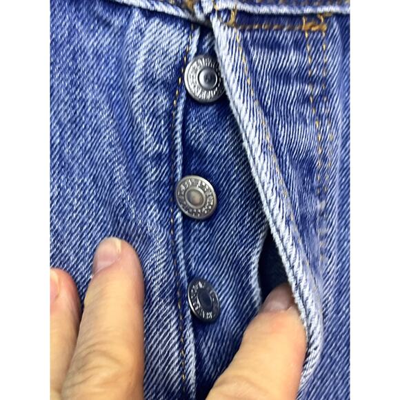 Levi's 501 Men's Size 32 x 34 Blue Button Fly 5 Pocket Denim 80s Preppy Jeans - Picture 8 of 8